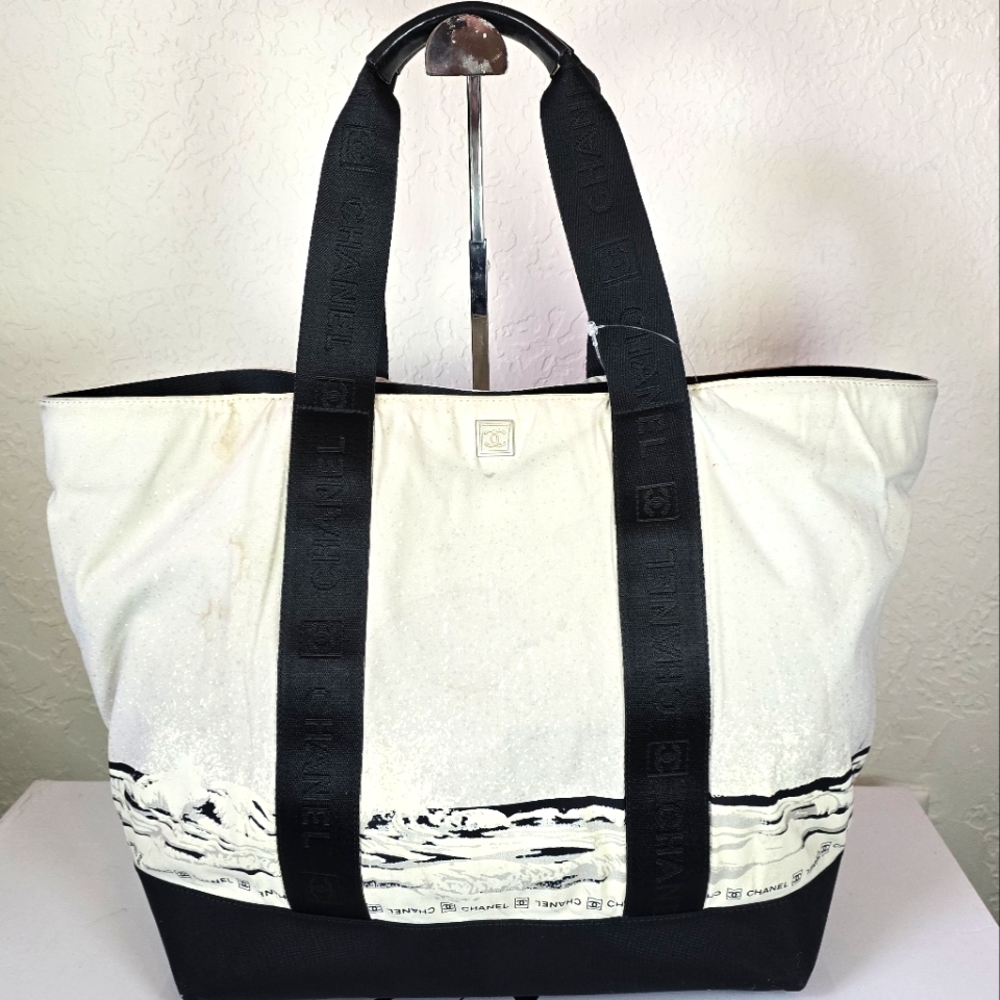 Chanel Black and White Tote Bag